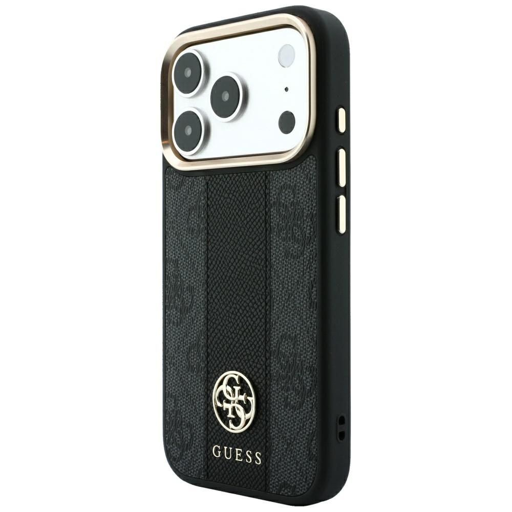 Case for IPHONE 18 Pro Max/17 Pro max compatible with MagSafe (Stripe Round and Classic Logos 4G) black