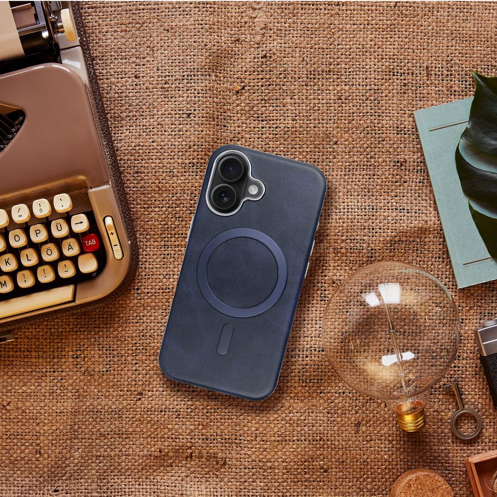 Futerał GENTLEMAN MAG COVER kompatybilny z MagSafe do IPHONE 13 granatowy