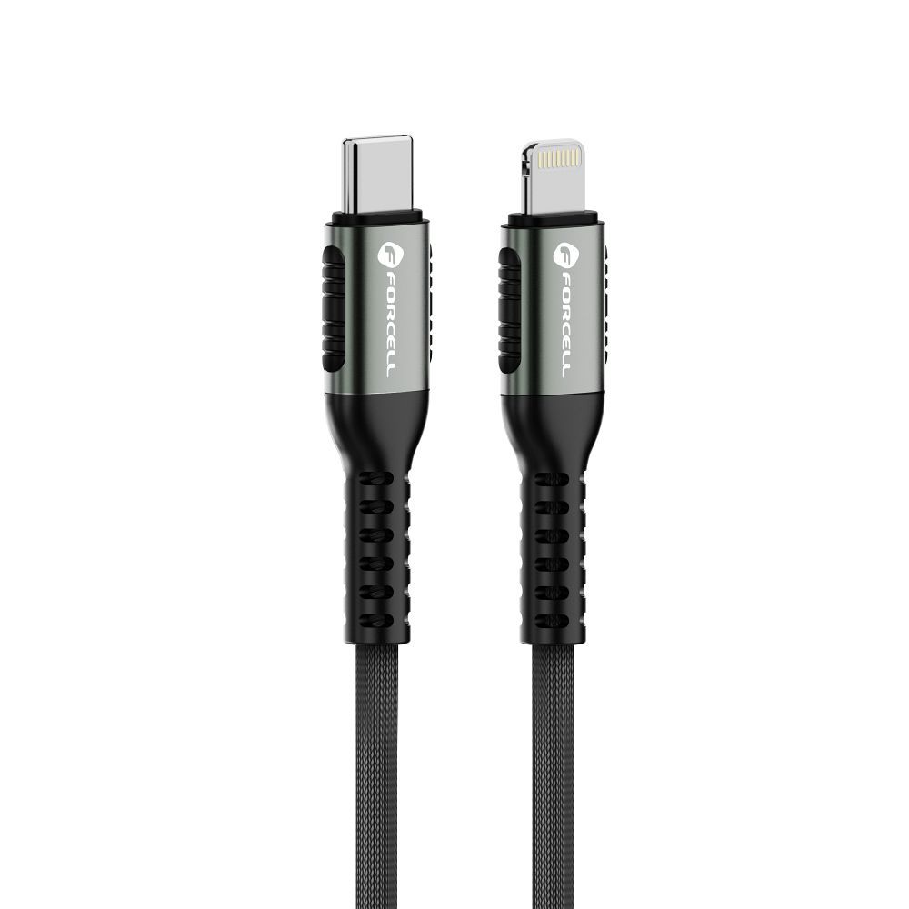 Cable USB C to Lightning Forcell F-Energy PD 3A 27W Cafule 0,25 m C259 black