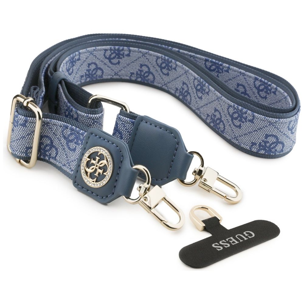 GUESS universal strap GUUCNP4DGMB (4G PU Strap Tether Patch Strass Metal Logo) blue
