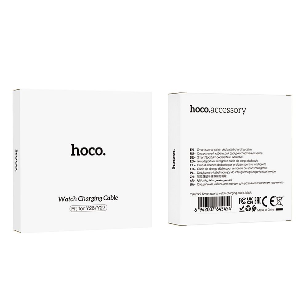 Charging cable for smartwatch Hoco 0,6 m Y26 / Y27 black