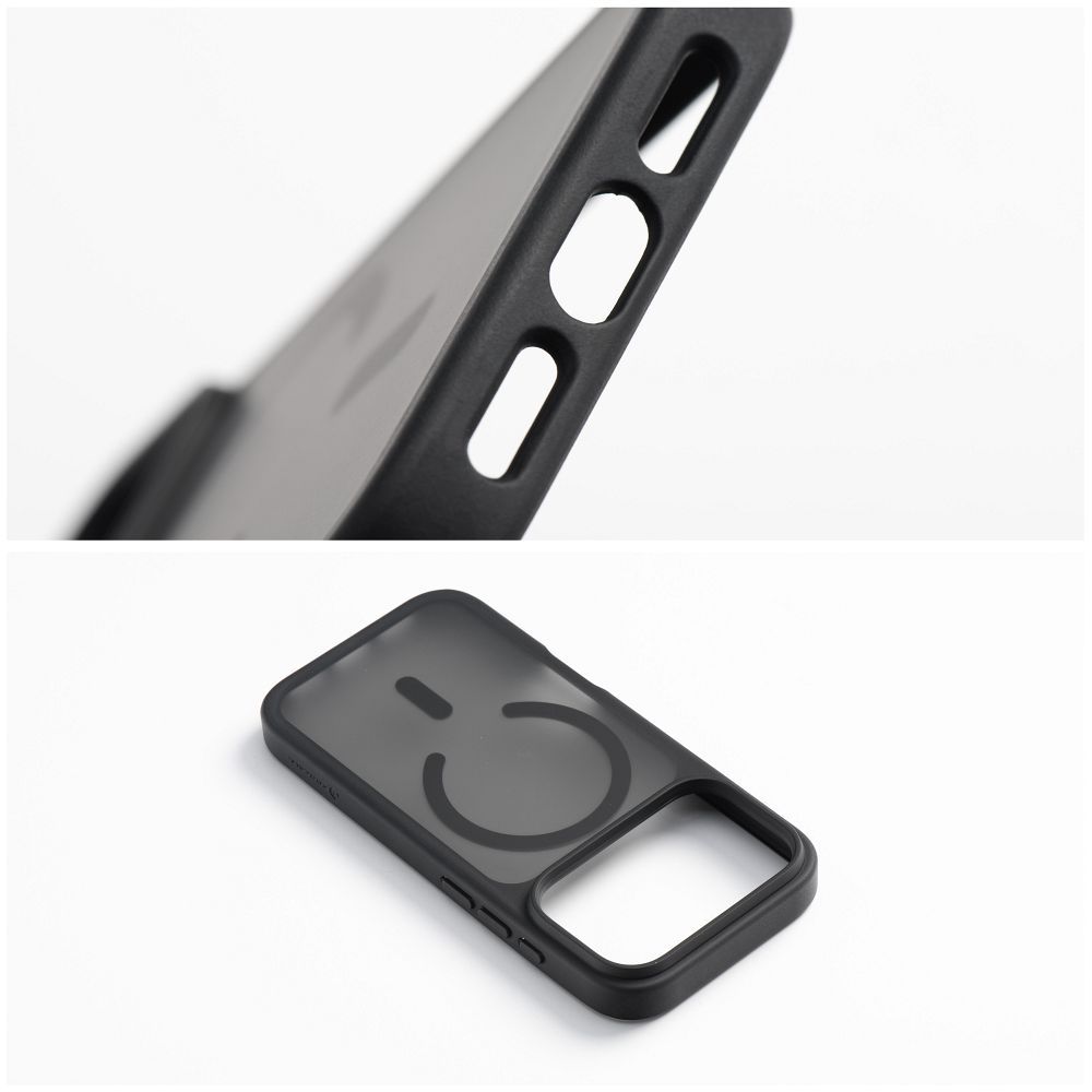 Case for iPhone 12 / 12 Pro Forcell F-Protect Smoke Hybrid Premium Lite compatible with MagSafe black