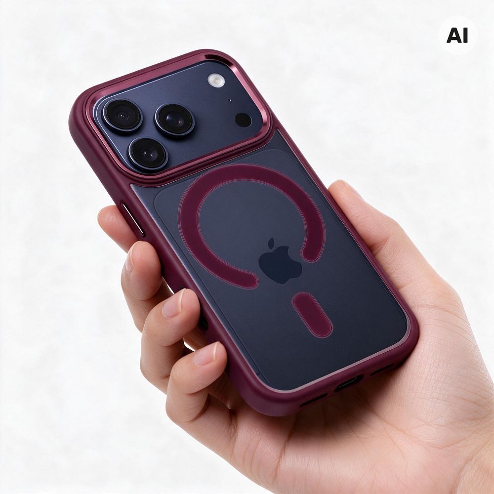 Case for iPhone 18 Pro / 17 Pro Color Edge Mag Cover compatible with MagSafe dark cherry