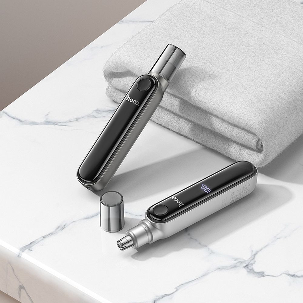 Trymer do nosa Hoco z wyświetlaczem HP33 srebrny