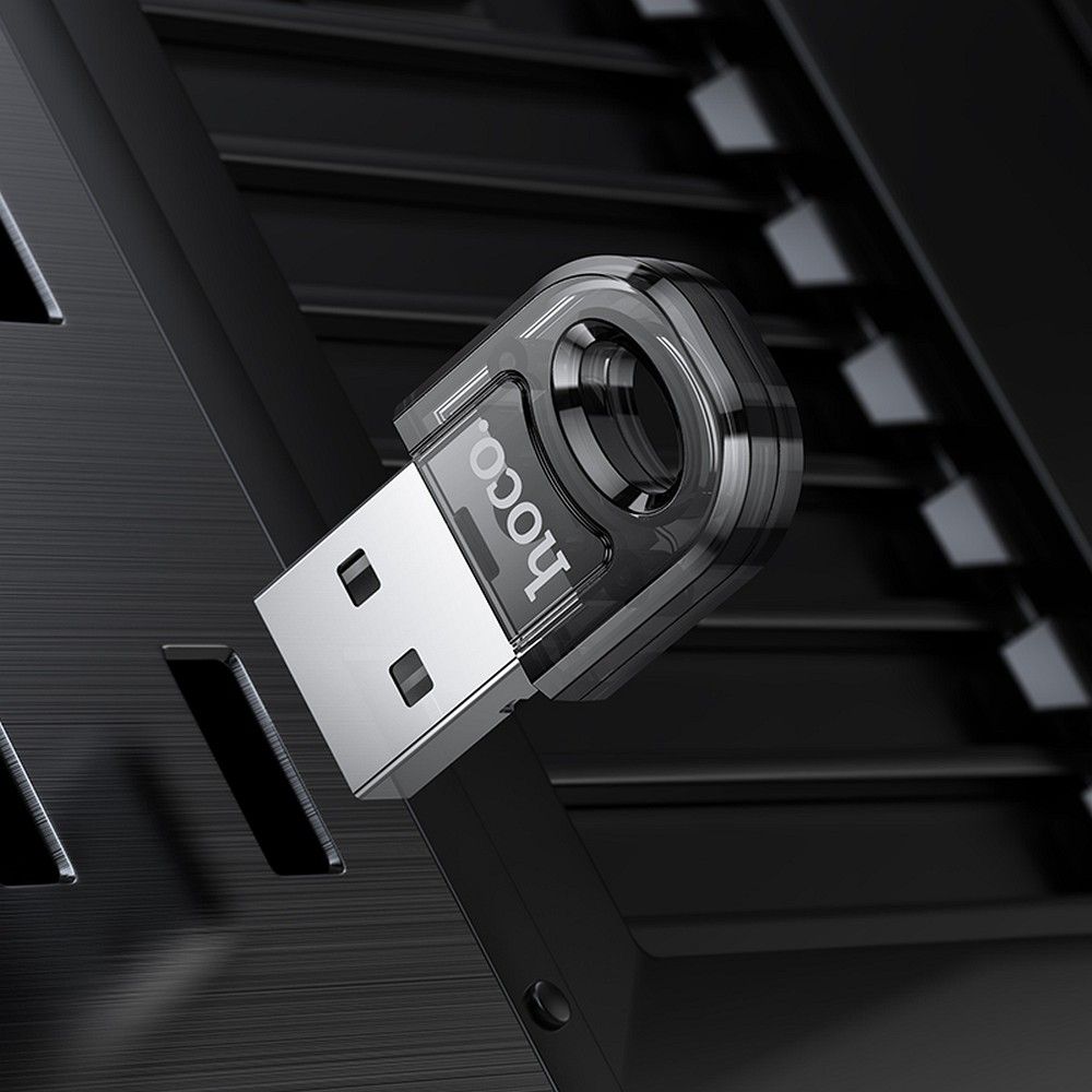 Hoco UA28 átlátszó fekete USB-A–Bluetooth átalakító