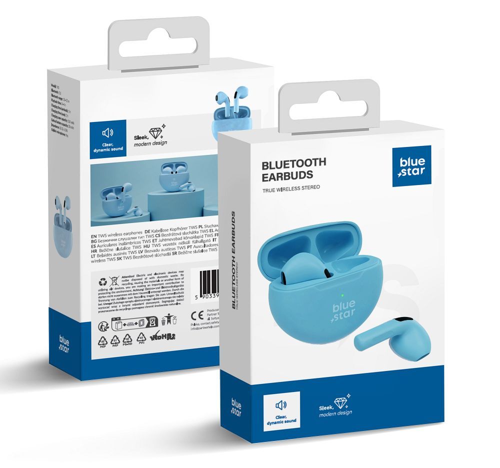 Wireless earbuds BLUE STAR Circle Beat TX3 TWS blue