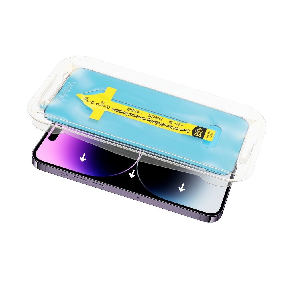 5D Full Glue Tempered Glass - do iPhone 15 Pro czarny + aplikator
