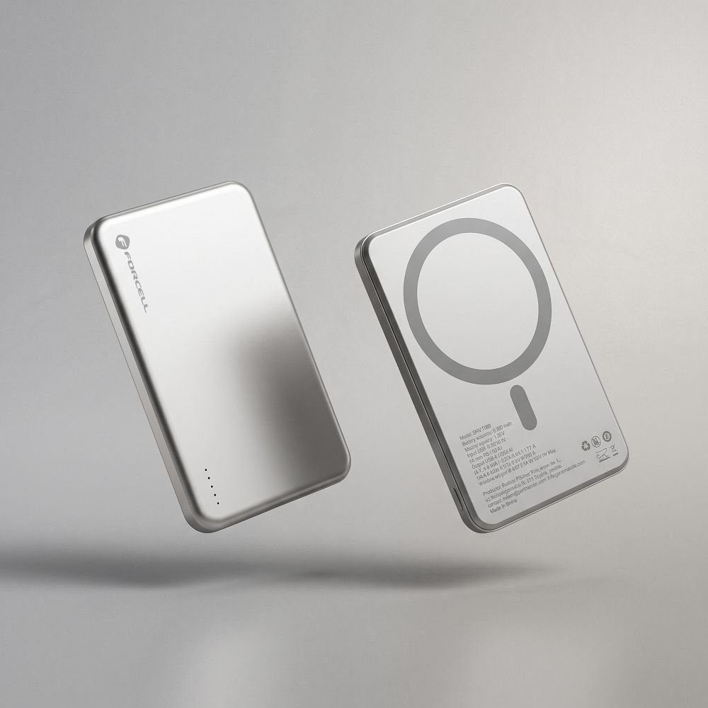 Powerbank compatible with MagSafe Forcell F-Energy Slim F5K9 QC4.0 PD3.0 15W 5000 mAh cloud dancer