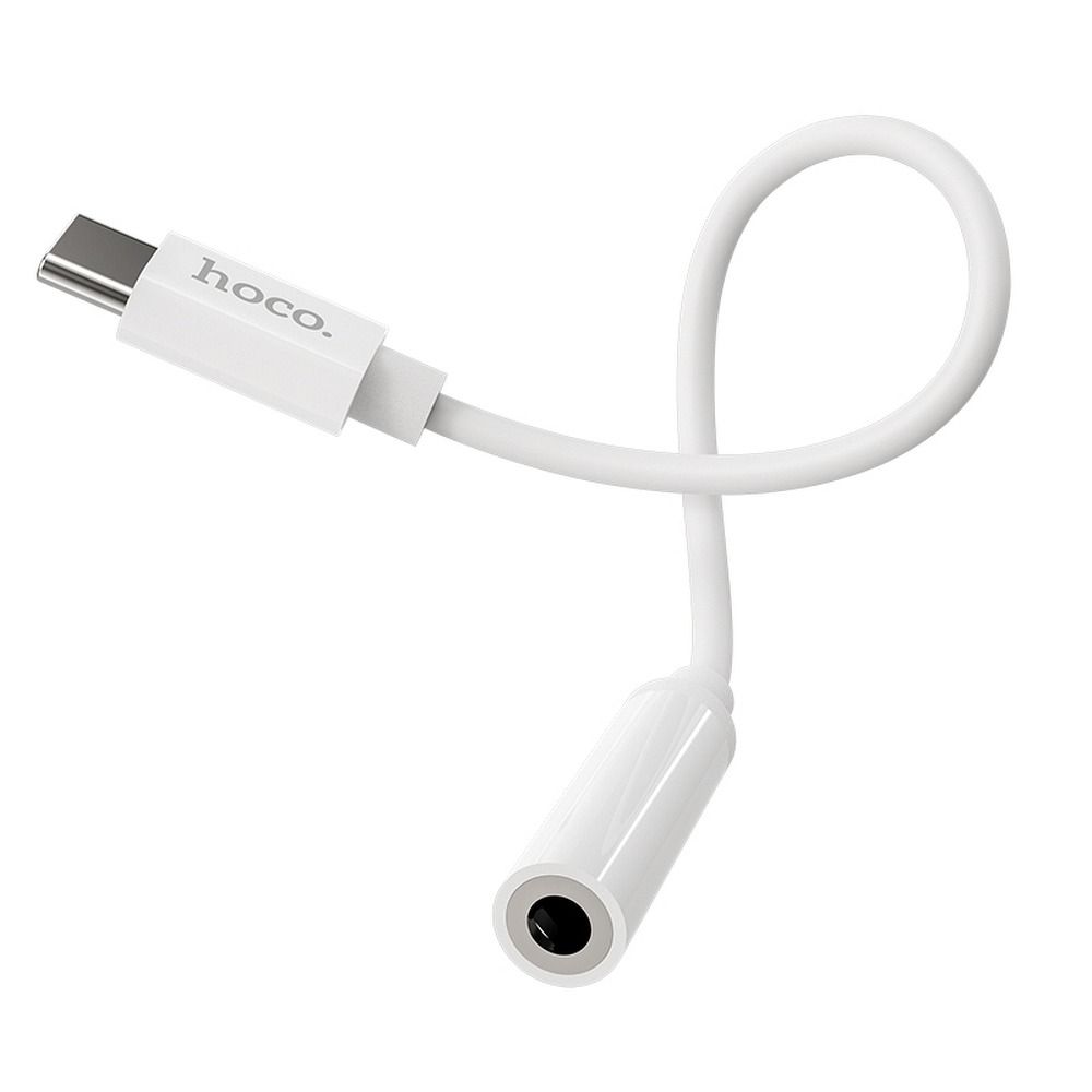 Adapter AUX USB C do Jack 3,5 mm Hoco LS30 biały