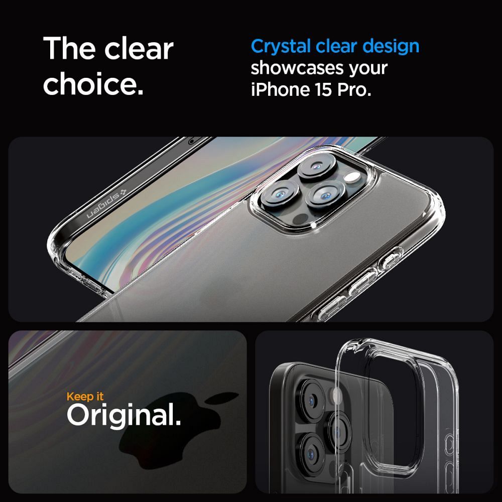 SPIGEN futerał ULTRA HYBRID do IPHONE 15 Pro frost clear