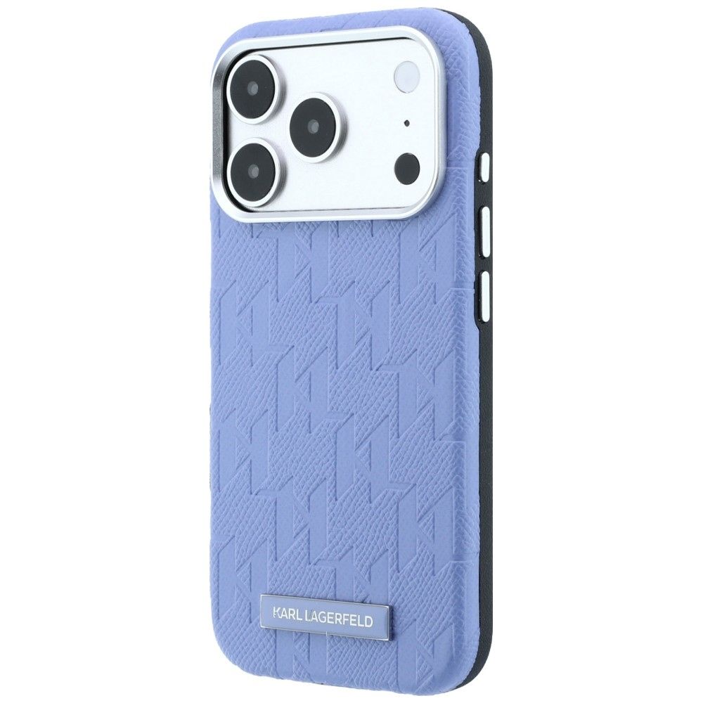 KARL LAGERFELD case for IPHONE 18 Pro/17 Pro compatible with MagSafe (Mono Resin Logo) light blue