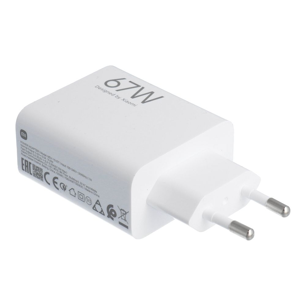 XIAOMI original charger USB A QC3.0 3A 67W MDY-15-ET white bulk