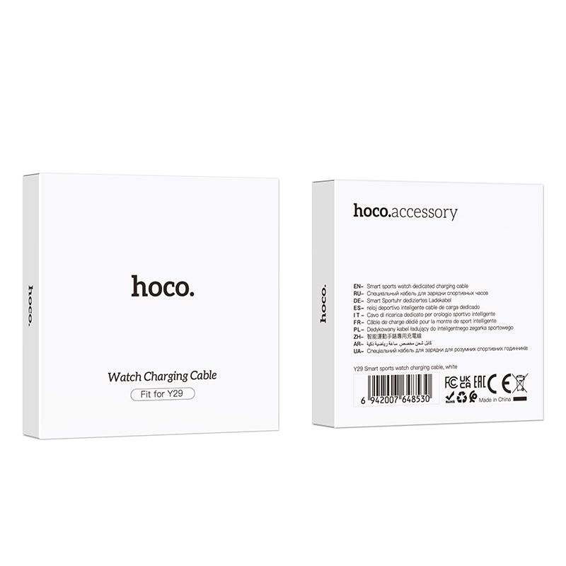 Charging cable for smartwatch Hoco 0,6 m Y29 white