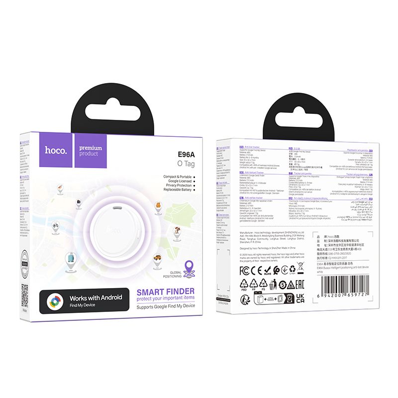 Locator compatible with Google Find My Device Hoco E96A white