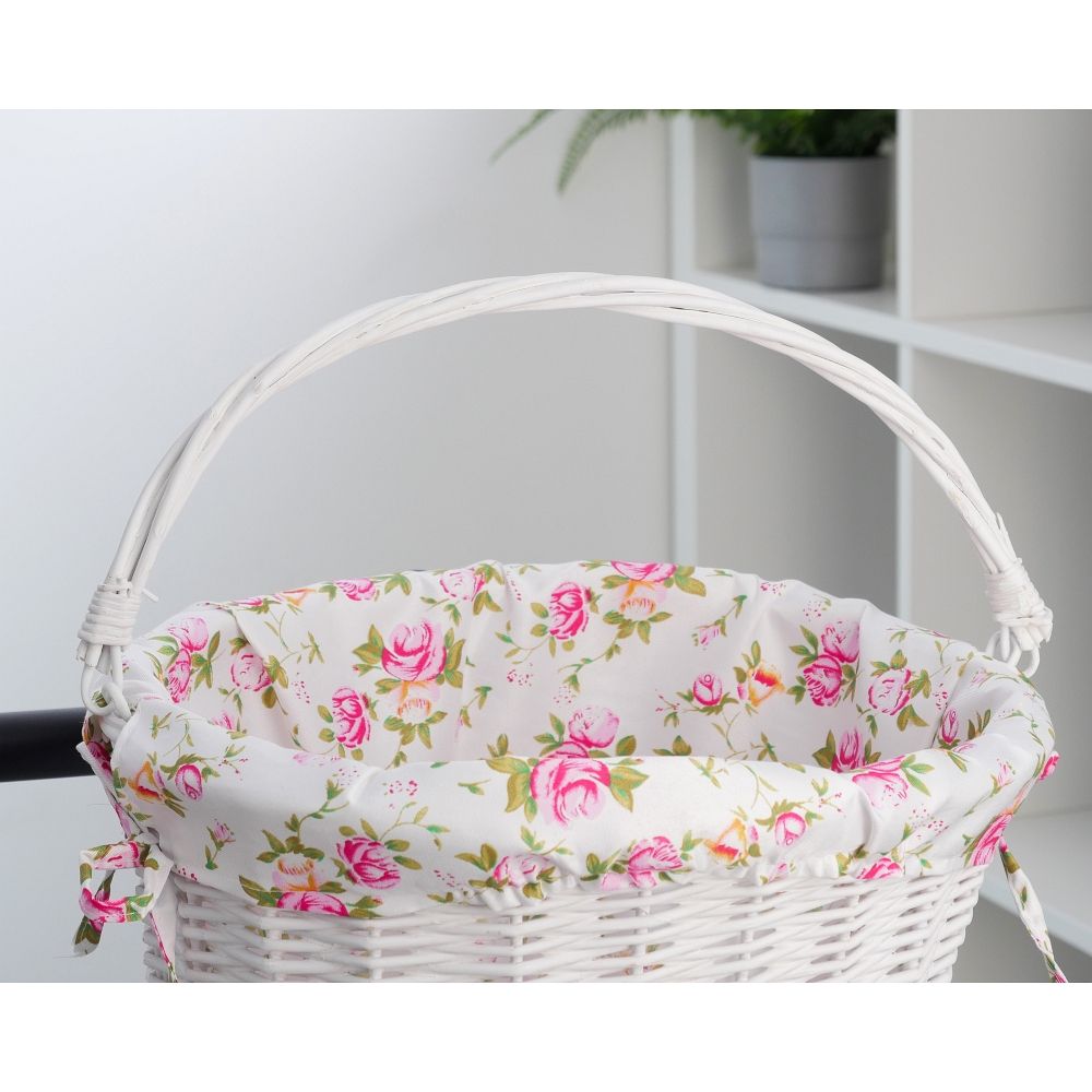 Koszrowerowy z wikliny z materiałową wyściółką FSBKT-037-1 biały