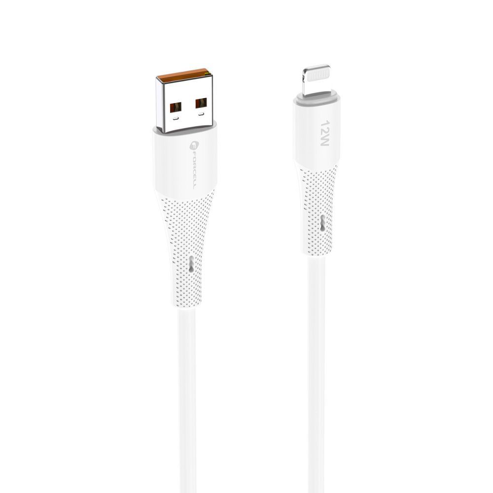 Kabel USB A do Lightning Forcell F-Energy 2,4A 12W Silicone 1 m C343 biały