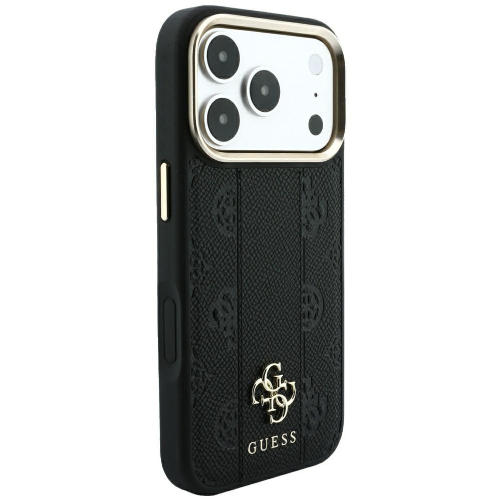 Case for IPHONE 18 Pro/17 Pro compatible with MagSafe (Stripe Peony 4G Logo) black