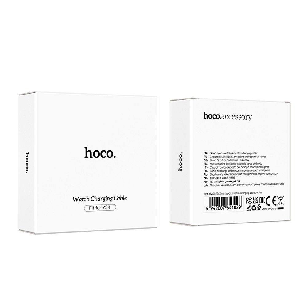 Charging cable for smartwatch Hoco 0,6 m Y24 white