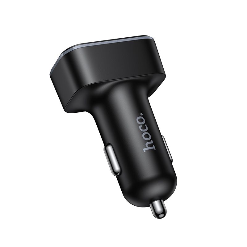 Car charger Hoco with LCD 2xUSB A + 1xUSB C PD QC3.0 42W Z63A black