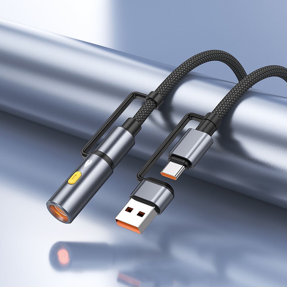 Cable All-in-one USB A / USB C to USB C / Cigarette lighter Hoco 3A 60W 1,2 m U138 black