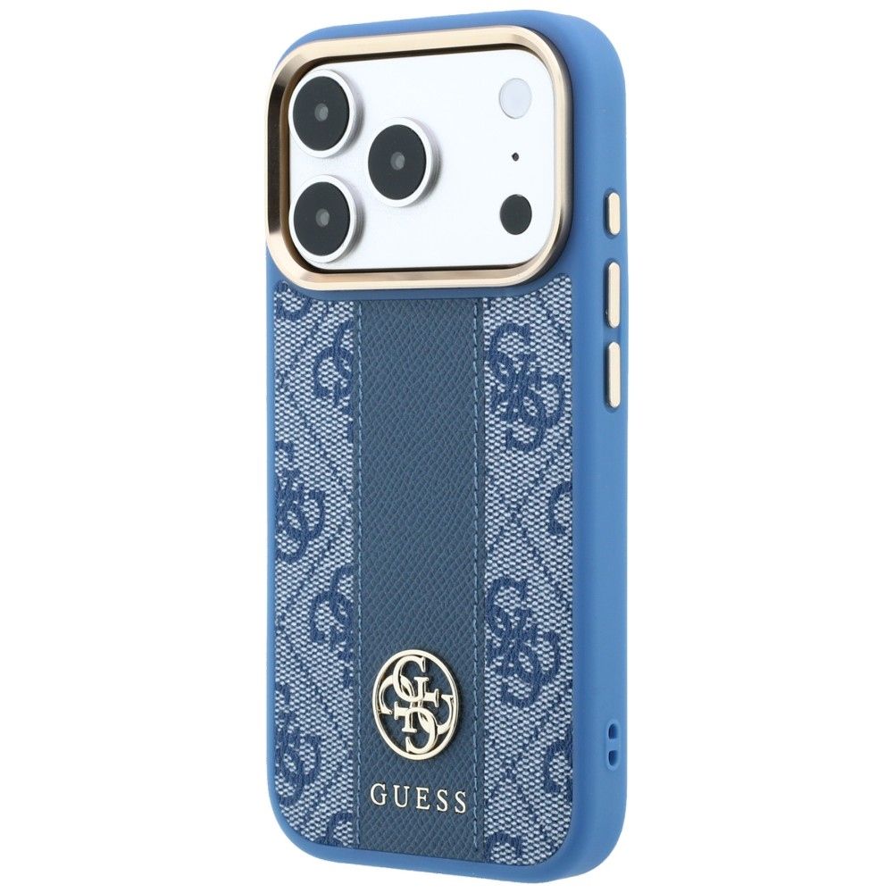 Case for IPHONE 18 Pro/17 Pro compatible with MagSafe (Stripe Round and Classic Logos 4G) blue