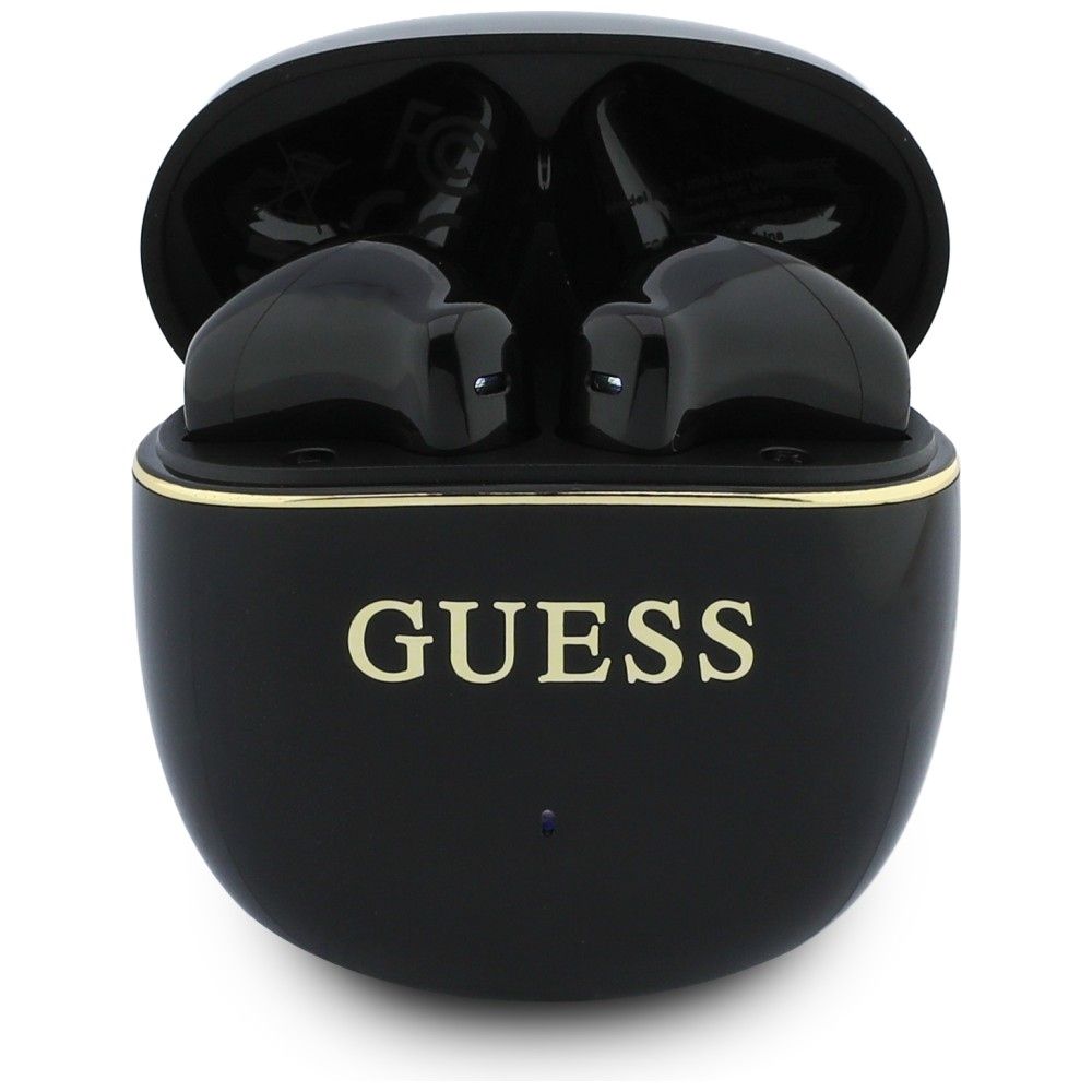 Wireless earphones TWS Guess Glossy Gold Line Classic black