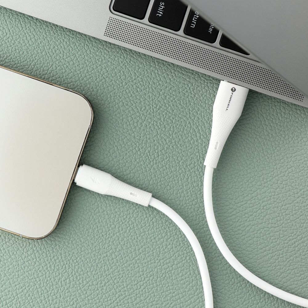 Kabel USB A do Lightning Forcell F-Energy 2,4A 12W Silicone 1 m C343 biały