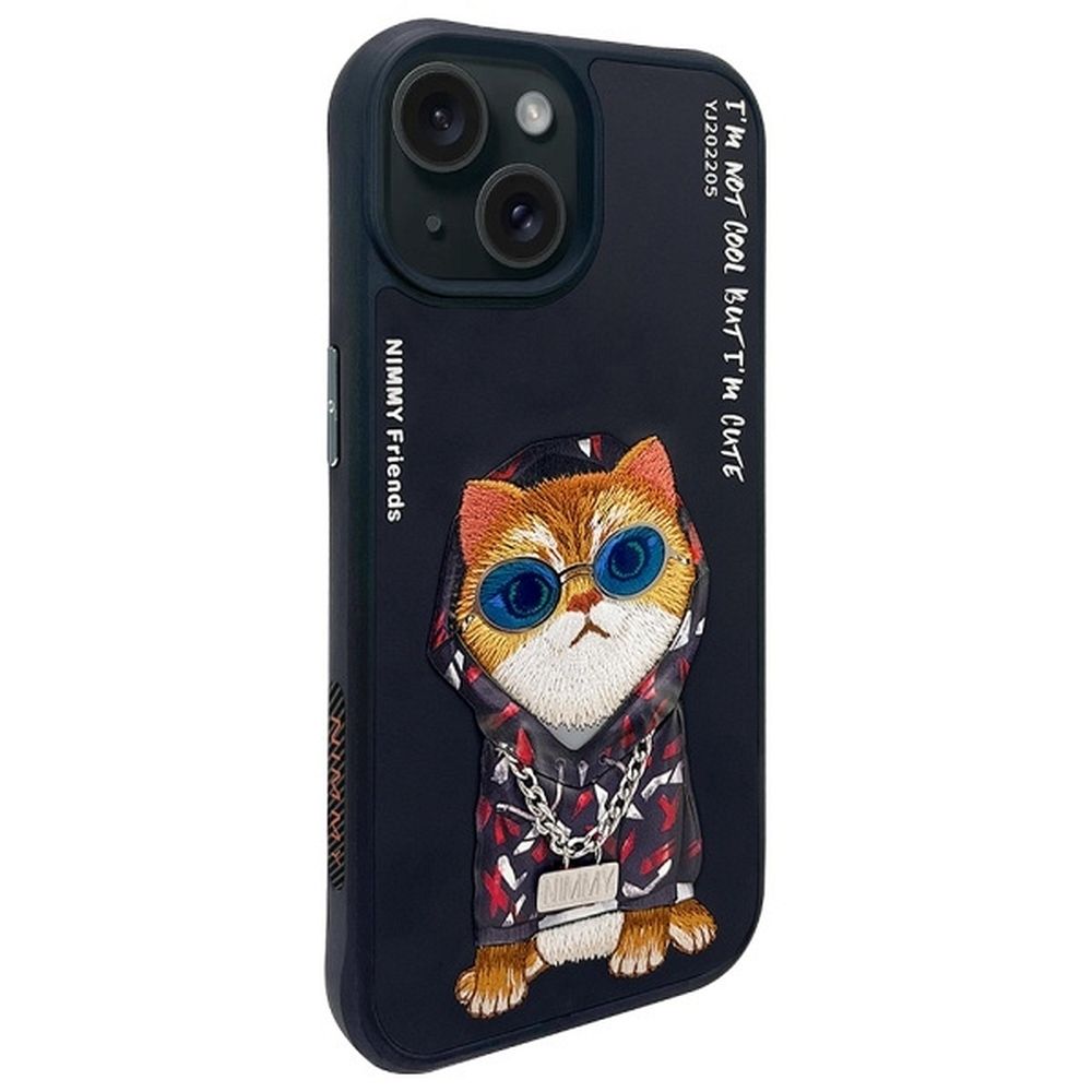 NIMMY futerał GLASSES COOL CAT do IPHONE 15 czarny