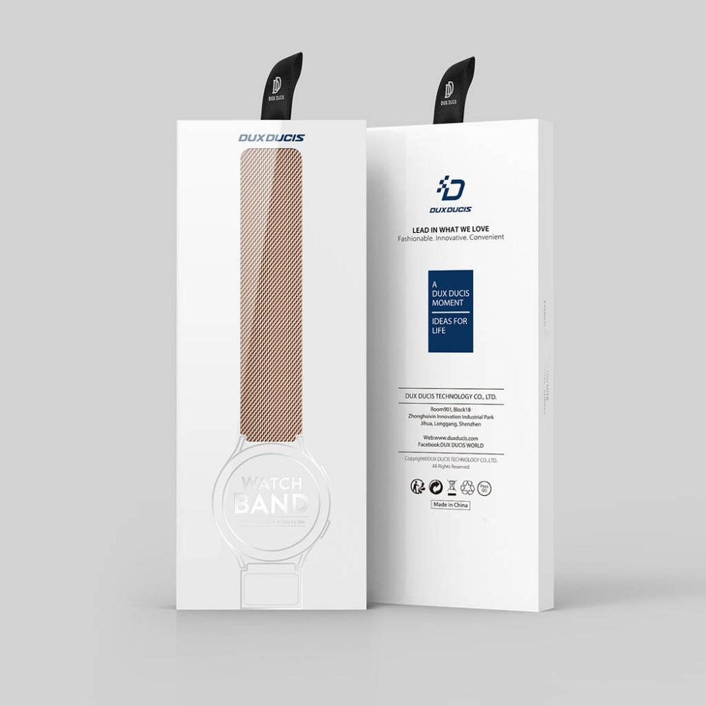 DUX DUCIS pasek MILANESE magnetyczny ze stali nierdzewnej 22 mm złoty