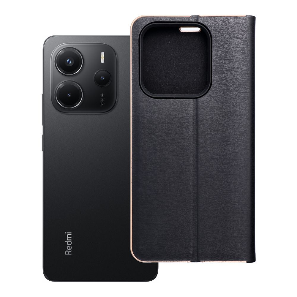 Flip case for Xiaomi Redmi NOTE 14 5G Luna Book Gold black