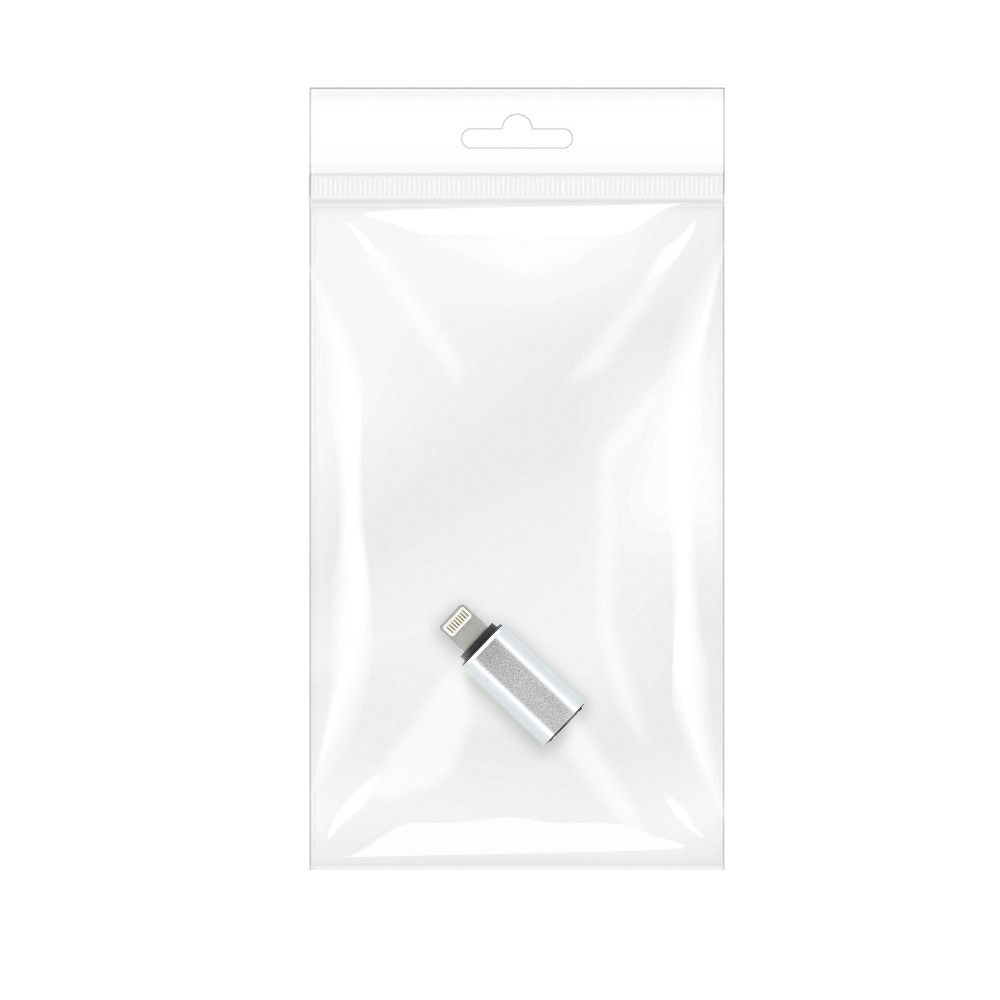 Adapter Typ C (żeński) do Lightning (męski) srebrny
