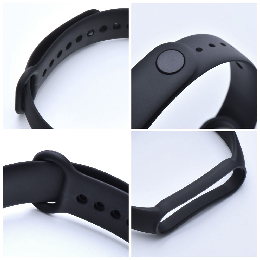 Silicone strap for XIAOMI Mi Band 5 / 6 / 7 black (01)