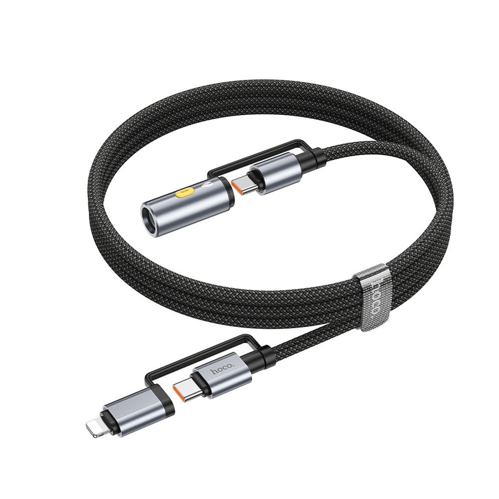 Cable All-in-one USB C / Lightning to USB C / Cigarette lighter Hoco PD 3A 60W 1,2 m U138 grey
