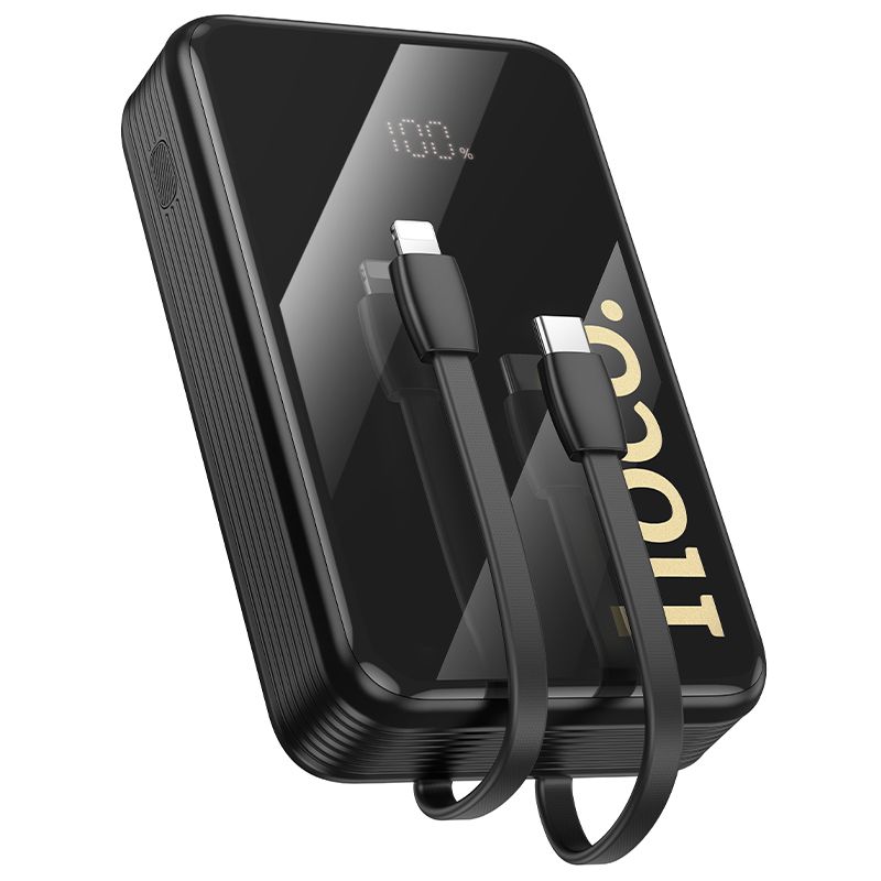 Powerbank Hoco 20000 mAh QC PD 22,5W with built-in cables USB C + Lightning Q37A black