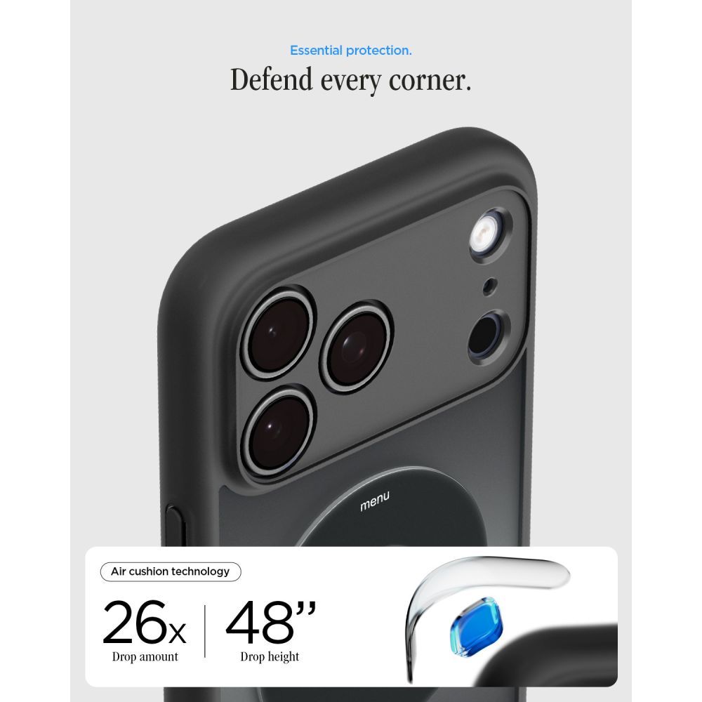 SPIGEN case ULTRA HYBRID compatible with MagSafe for IPHONE 17 Pro/18 Pro classic black