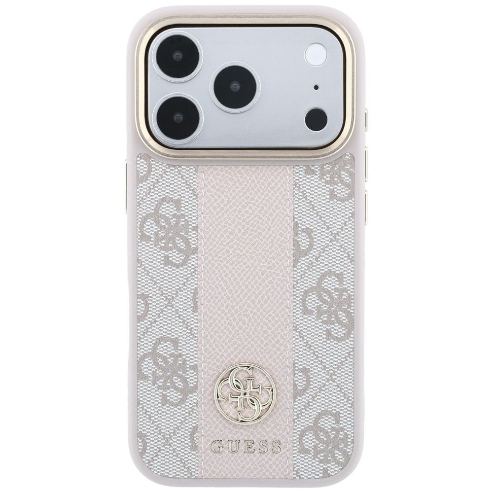 Case for IPHONE 18 Pro/17 Pro compatible with MagSafe (Stripe Round and Classic Logos 4G) pink