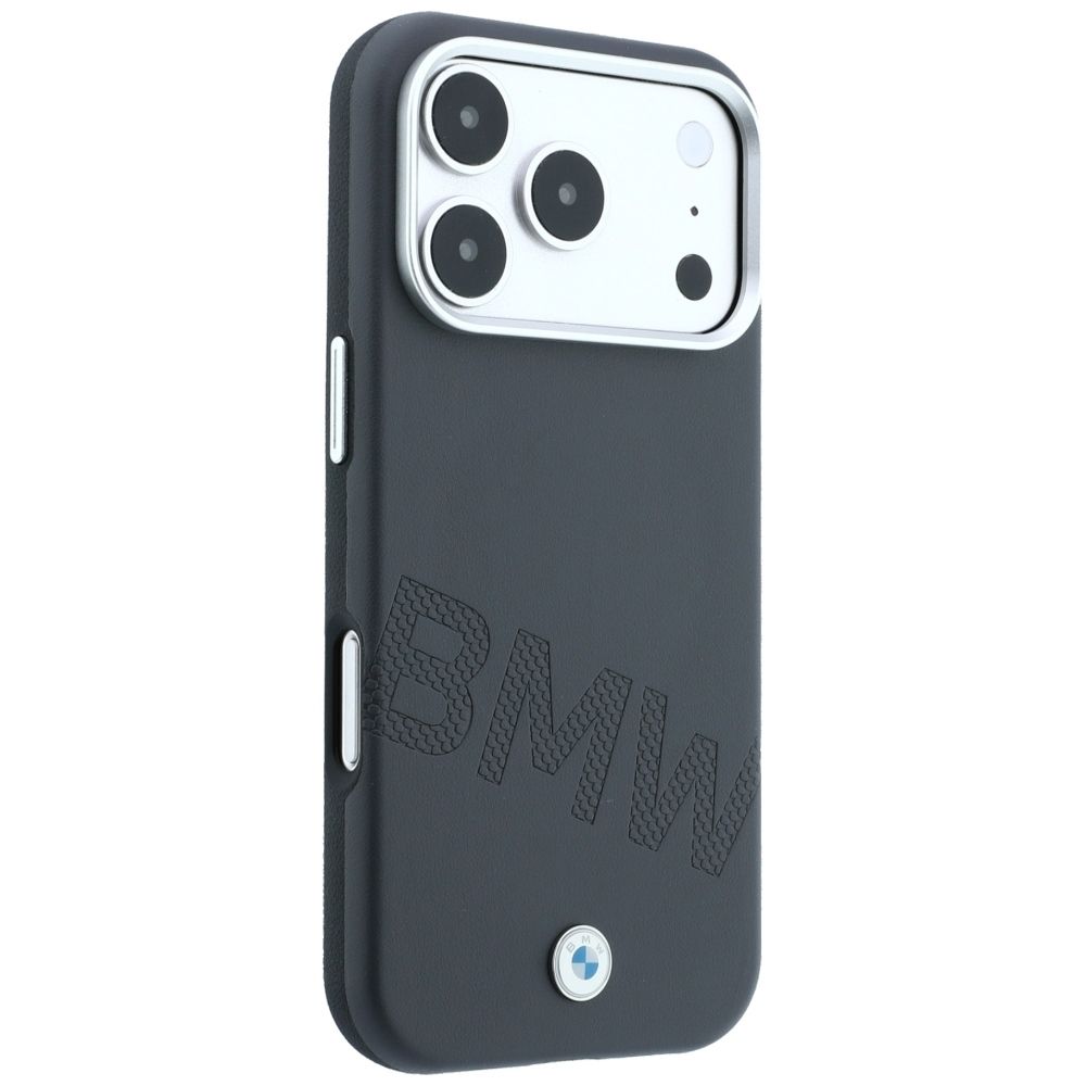 BMW case for IPHONE 18 Pro Max/17 Pro Max compatible with MagSafe (Sign Inclined Deboss Letters) grey