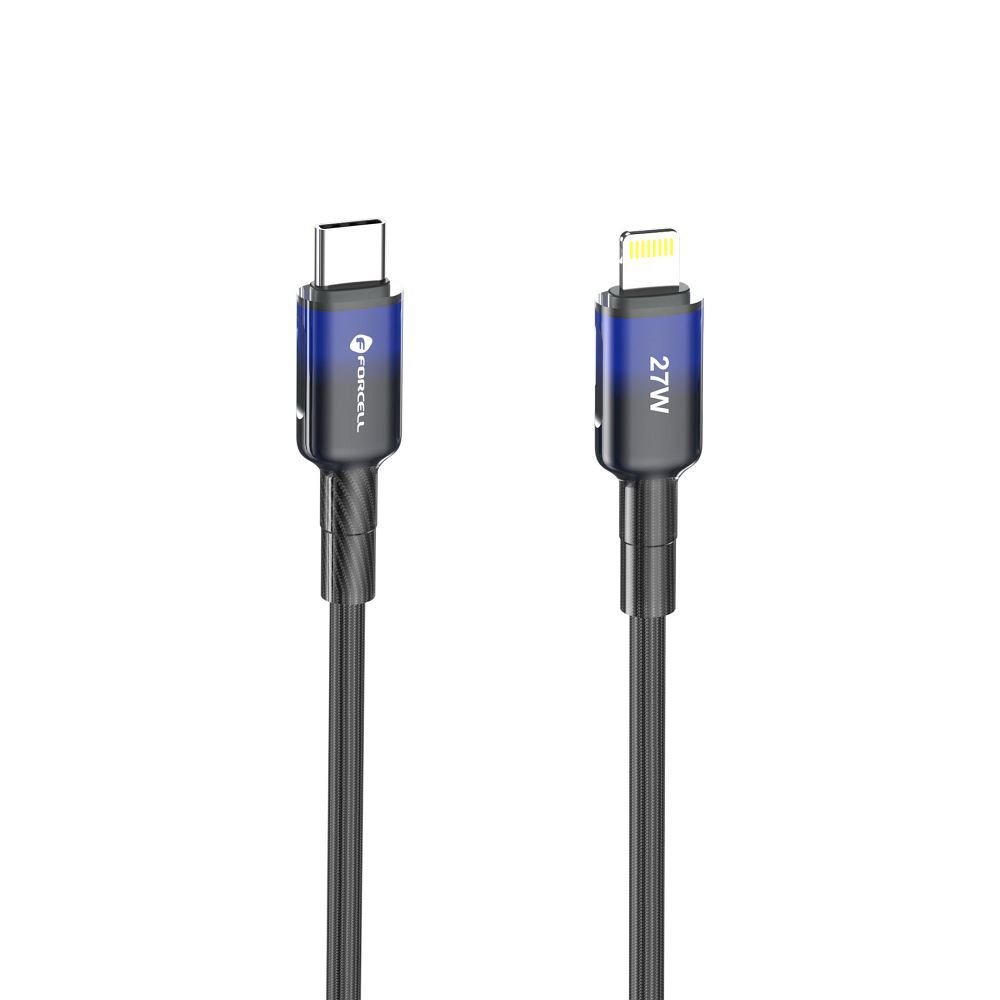 Cable USB C to Lightning Forcell F-Energy PD 3A 27W Gradient 1 m C356 black