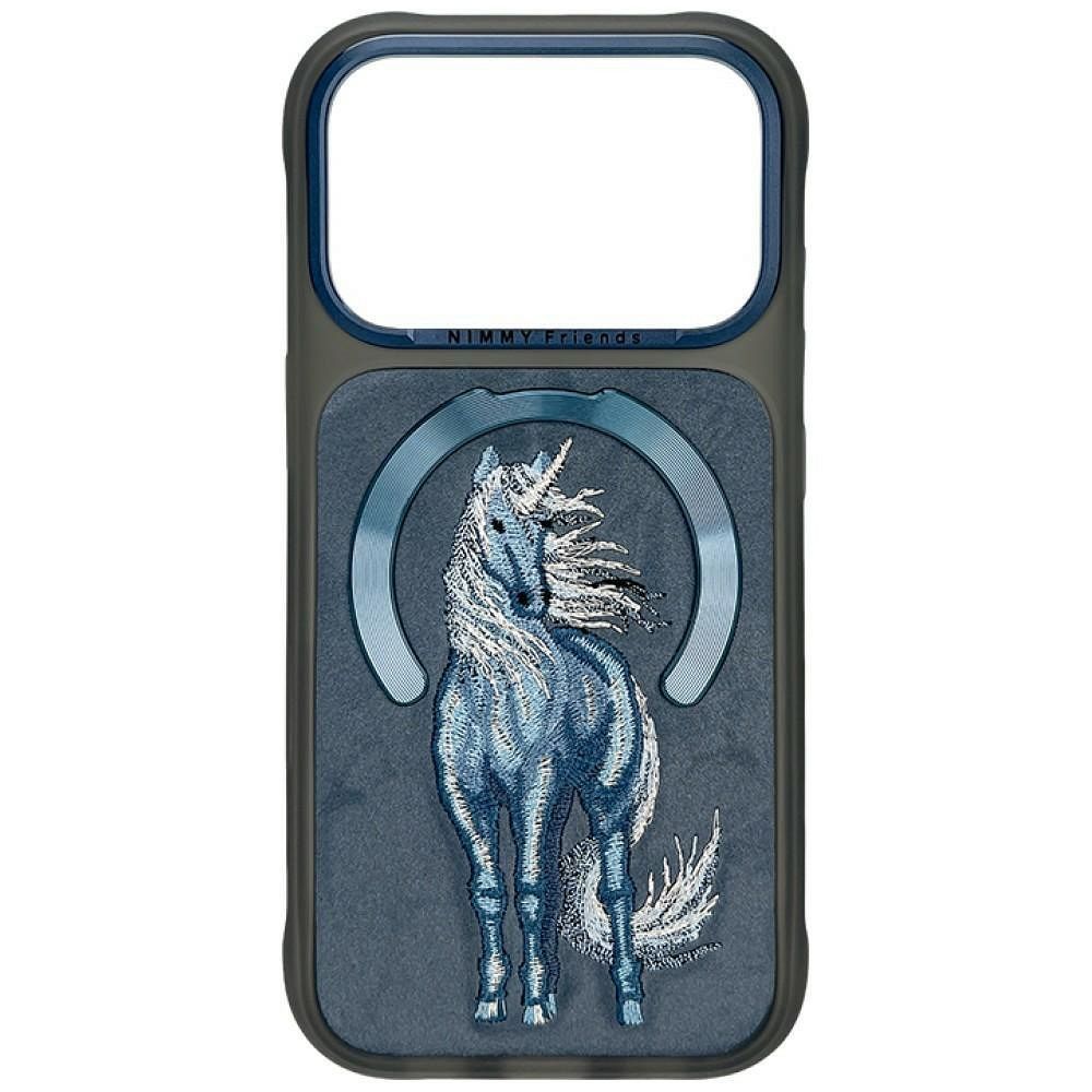 NIMMY case MAGNETIC FANTASY ANIMAL UNICORN compatible with MagSafe for IPHONE 18 Pro/17 Pro blue