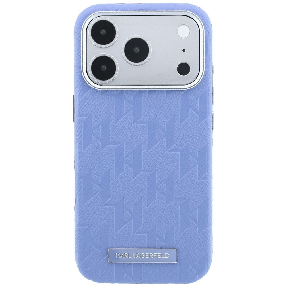 KARL LAGERFELD case for IPHONE 18 Pro/17 Pro compatible with MagSafe (Mono Resin Logo) light blue