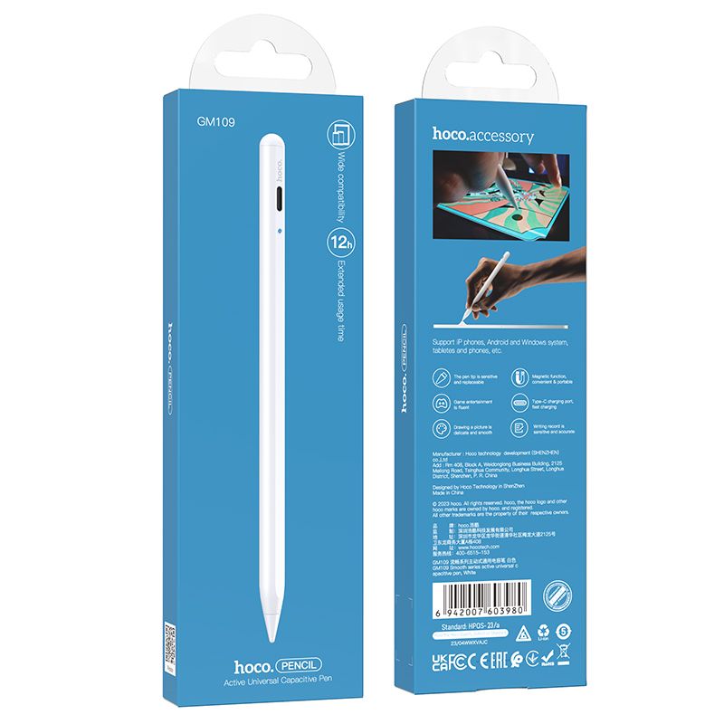 Capacitive pen for tablet active Hoco 130 mAh GM109 white