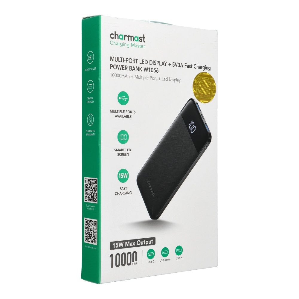 Powerbank Charmast W1056 10000 mAh 3A czarny