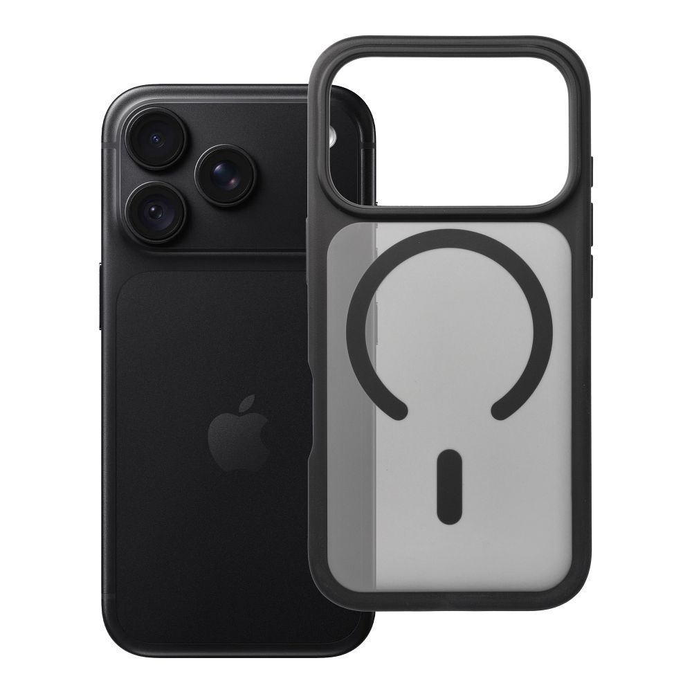 Case for iPhone 18 Pro / 17 Pro Forcell F-Protect Smoke Hybrid Premium Lite compatible with MagSafe black