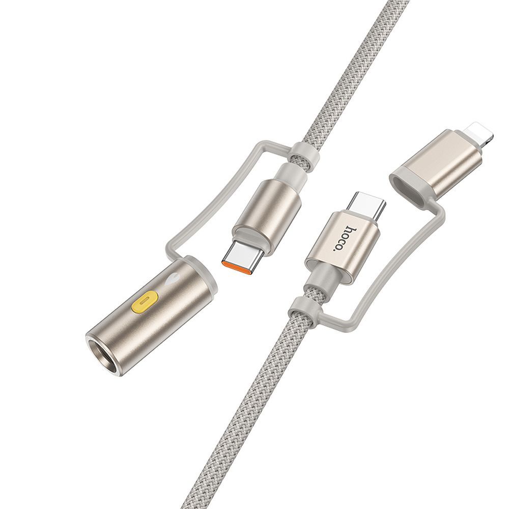 Cable All-in-one USB C / Lightning to USB C / Cigarette lighter Hoco PD 3A 60W 1,2 m U138 black