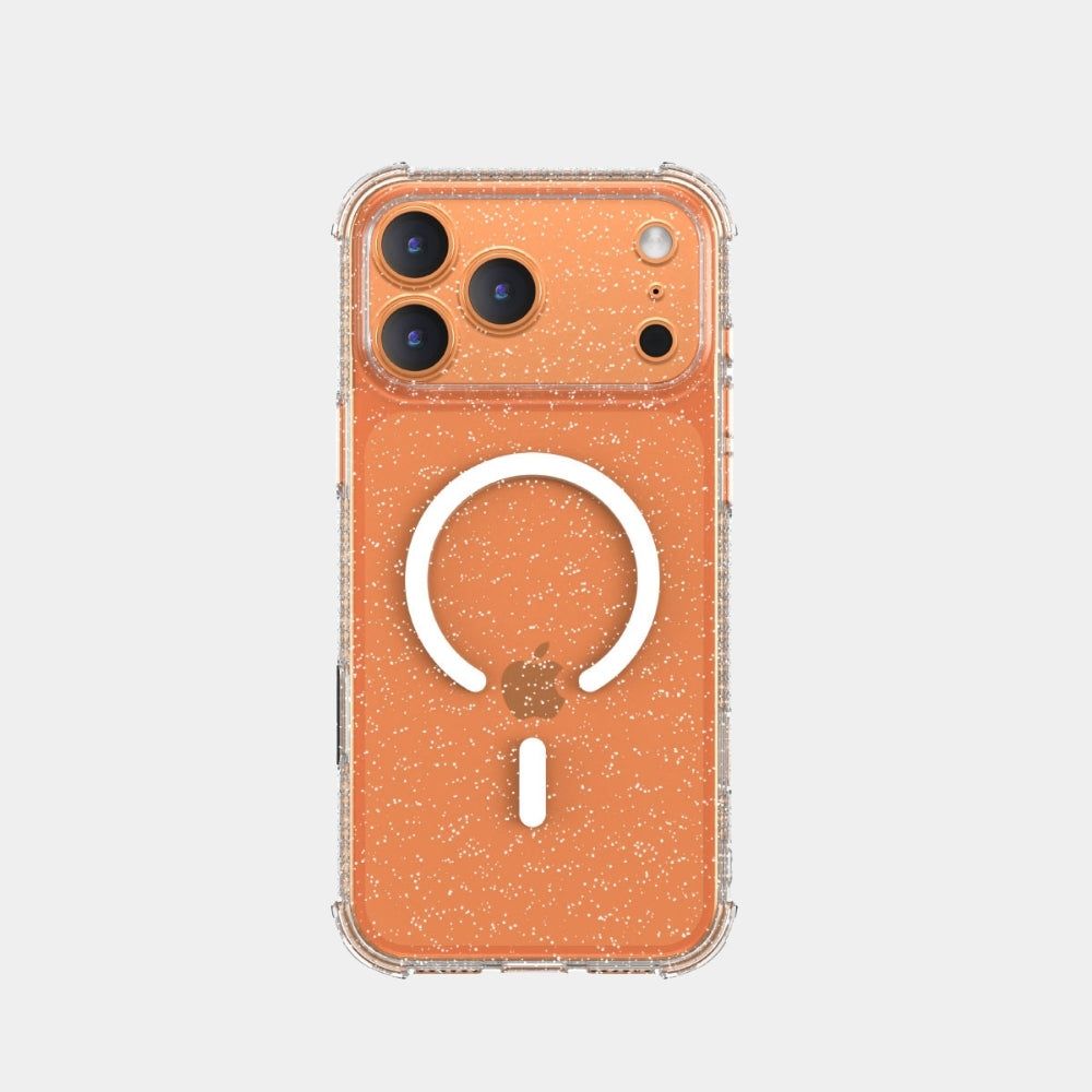 X-ONE Dropguard Pro compatible with MagSafe for iPhone 18 Pro / 17 Pro glitter white