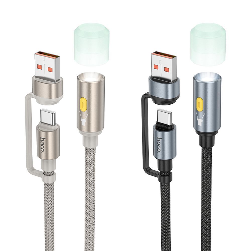Kabel USB A / USB C do LED light Hoco 0,3 m UA38C złoty