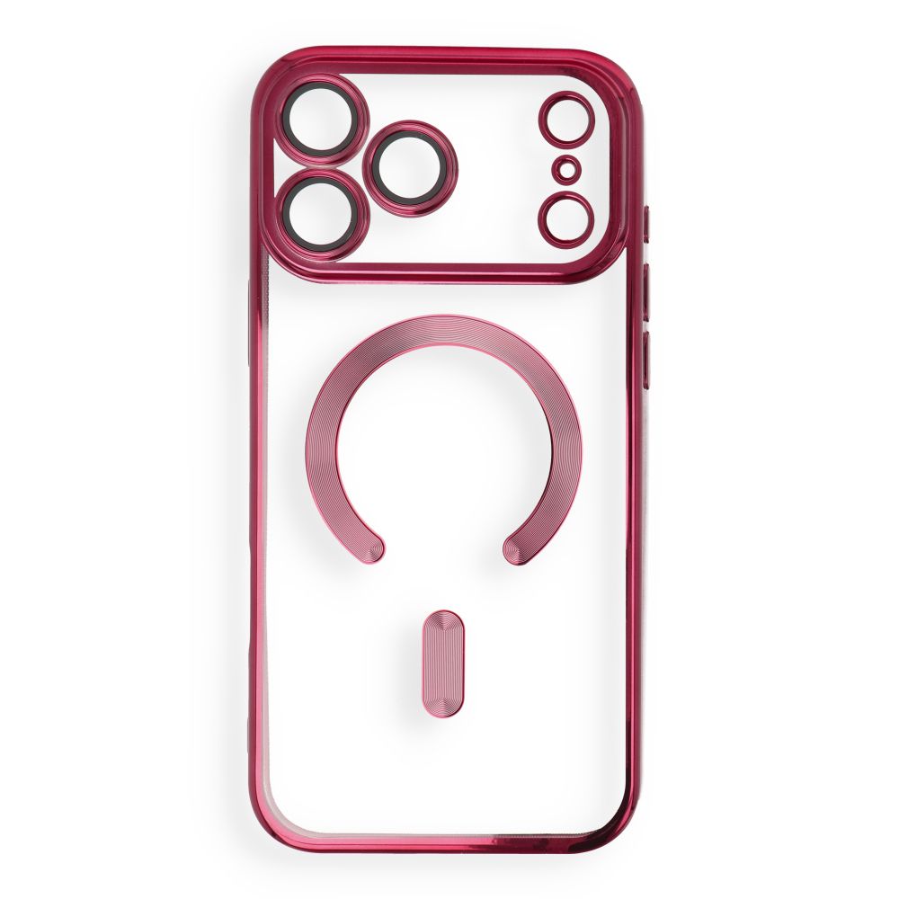 Case for iPhone 18 Pro Max / 17 Pro Max Electro Mag Cover compatible with MagSafe dark cherry