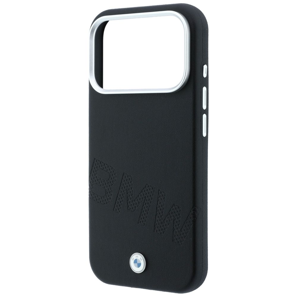BMW case for IPHONE 18 Pro/17 Pro compatible with MagSafe (Sign Inclined Deboss Letters) black