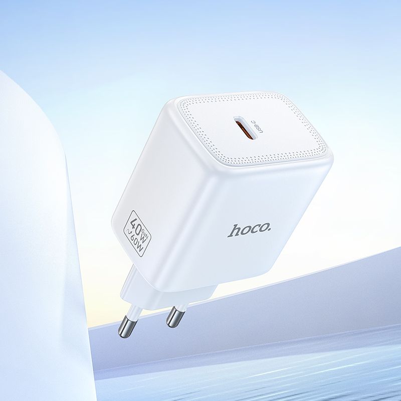 Phone GaN charger Hoco USB C PD AVS 40W max 60W N83 white