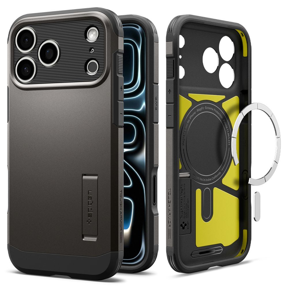 SPIGEN case TOUGH ARMOR T compatible with MagSafe for IPHONE 18 Pro / 17 Pro gunmetal
